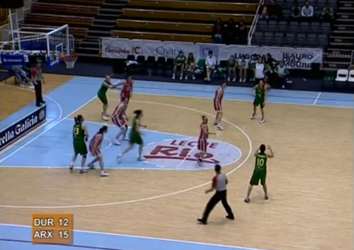 imaxe do encontro de baloncesto retransmitido por alumnos do EIS Lugo